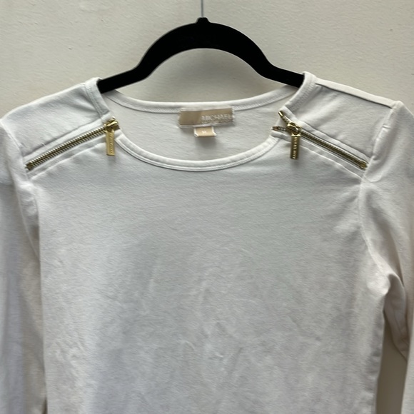 Michael Kors White Long Sleeved Shirt Size Medium - Picture 10 of 11